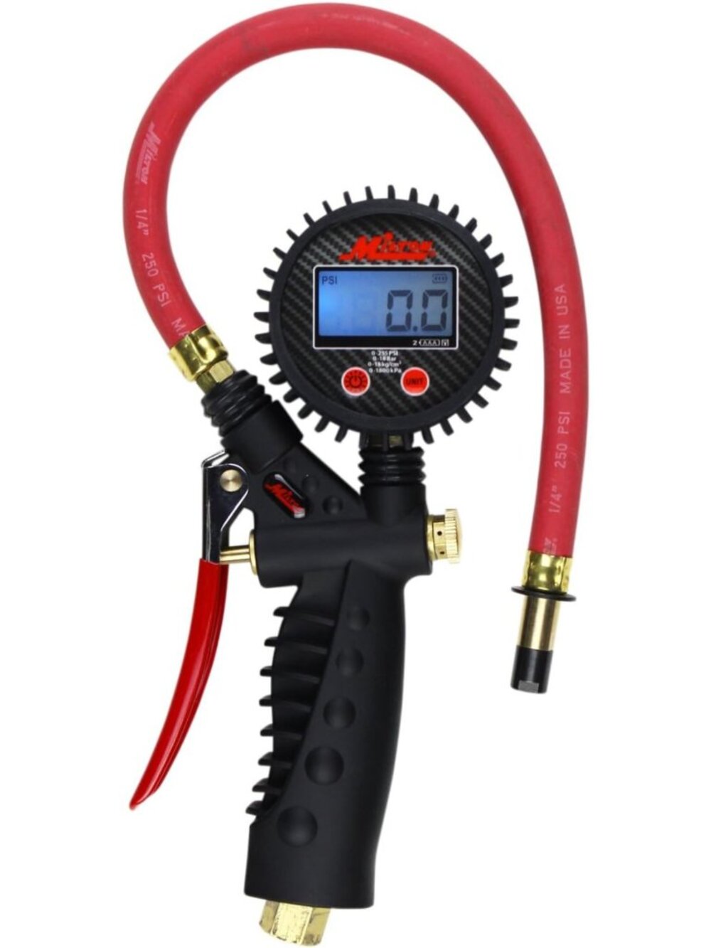 Digital Tire Pressure Gauge with Pistol Grip, 255 PSI Max, Easy Read Display